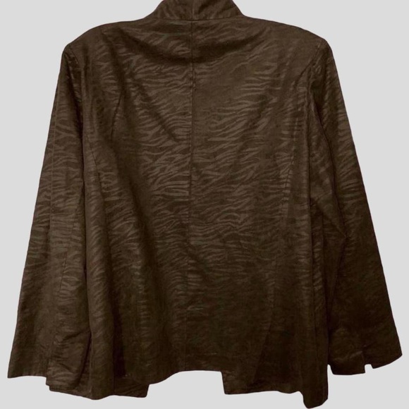 Vintage earthy indie faux suede zebra print lightweight blazer - Picture 8 of 9